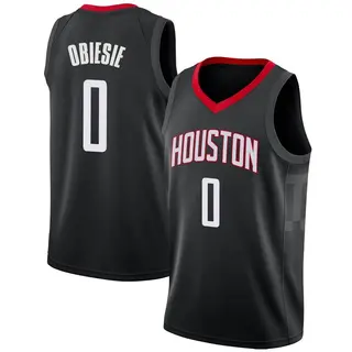 Men's Joshua Obiesie Houston Rockets Nike Swingman Black Jersey - Statement Edition