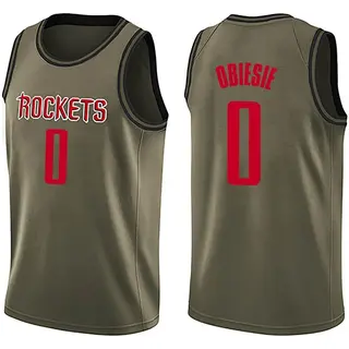 Men's Joshua Obiesie Houston Rockets Nike Swingman Green Salute to Service Jersey