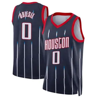 Men's Joshua Obiesie Houston Rockets Nike Swingman Navy 2021/22 City Edition Jersey