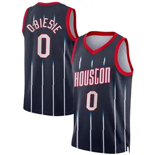 Men's Joshua Obiesie Houston Rockets Nike Swingman Navy 2022/23 City Edition Jersey