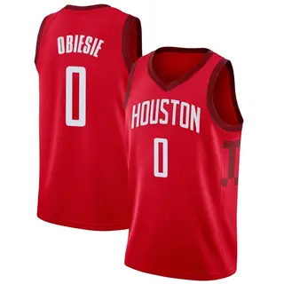 Men's Joshua Obiesie Houston Rockets Nike Swingman Red 2018/19 Jersey - Earned Edition