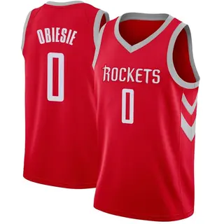 Men's Joshua Obiesie Houston Rockets Nike Swingman Red Jersey - Icon Edition