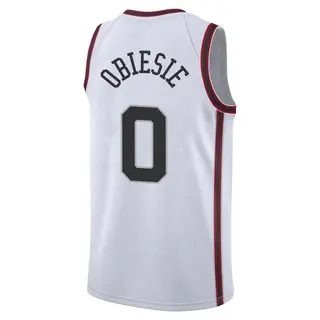 Men's Joshua Obiesie Houston Rockets Nike Swingman White 2024/25 City Edition Jersey