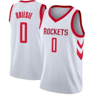 Men's Joshua Obiesie Houston Rockets Nike Swingman White Jersey - Association Edition