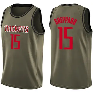 Men's Reed Sheppard Houston Rockets Nike Swingman Green Salute to Service Jersey