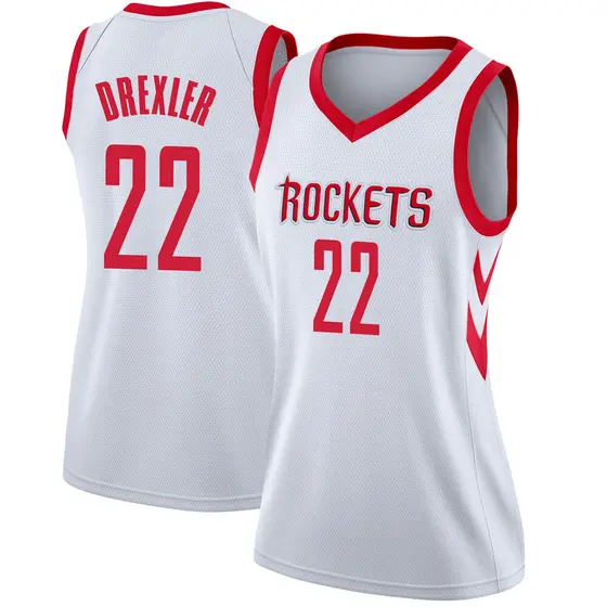 Women's Clyde Drexler Houston Rockets Nike Swingman White Jersey ...