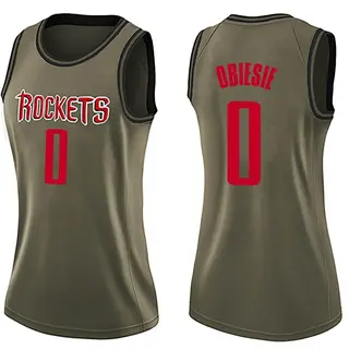 Women's Joshua Obiesie Houston Rockets Nike Swingman Green Salute to Service Jersey