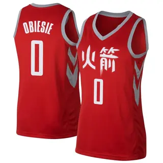 Women's Joshua Obiesie Houston Rockets Nike Swingman Red Jersey - City Edition