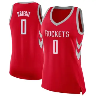 Women's Joshua Obiesie Houston Rockets Nike Swingman Red Jersey - Icon Edition