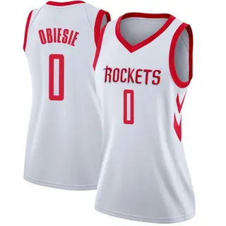 Women's Joshua Obiesie Houston Rockets Nike Swingman White Jersey - Association Edition