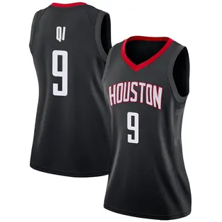 Women's Zhou Qi Houston Rockets Nike Swingman Black Jersey - Statement Edition