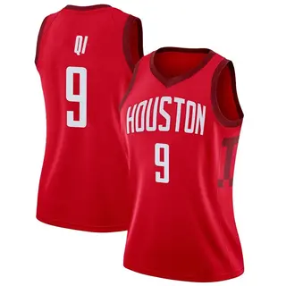 Women's Zhou Qi Houston Rockets Nike Swingman Red 2018/19 Jersey - Earned Edition